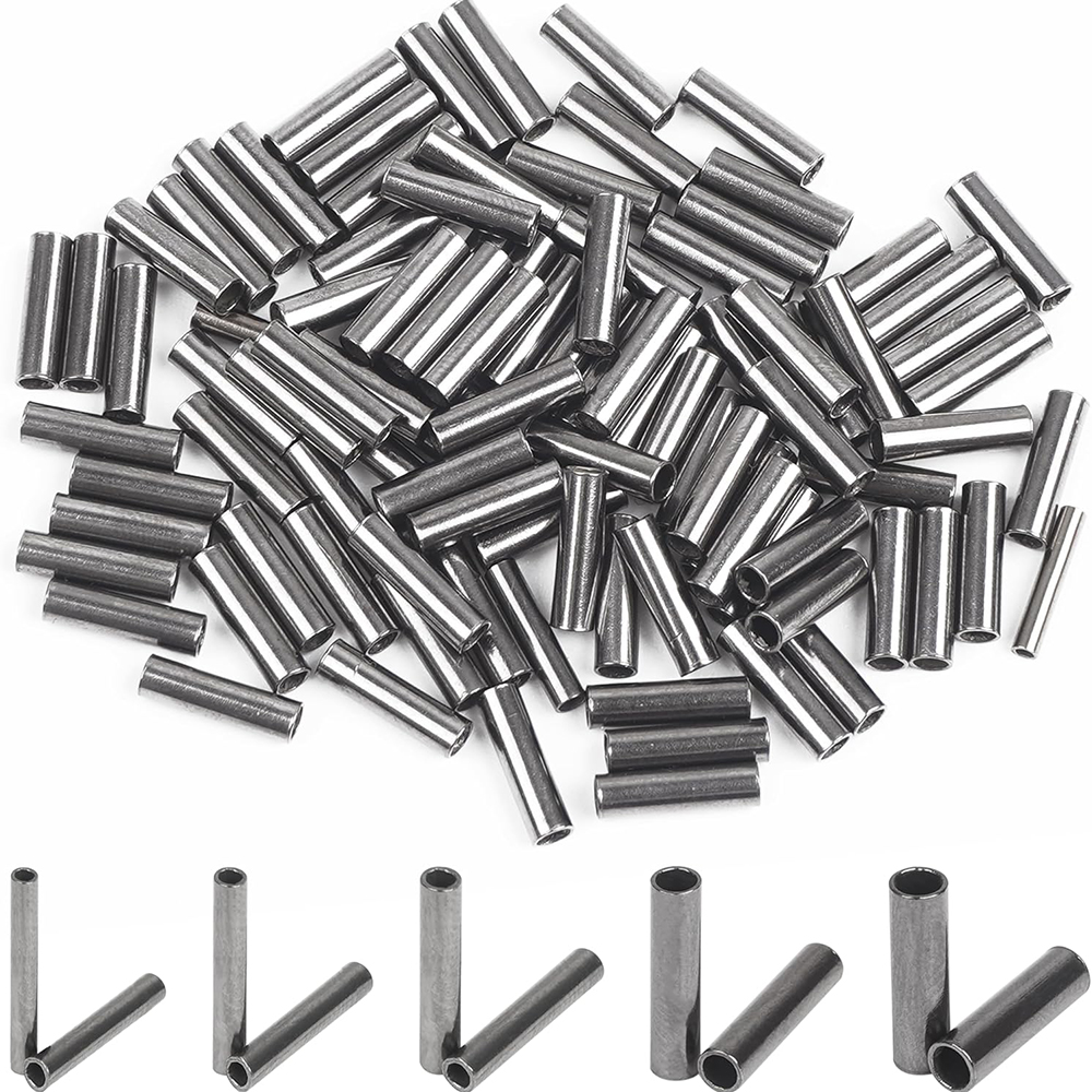Fishing Rod Building Kit - 100Pcs Fishing Single Barrel Crimp Sleeves