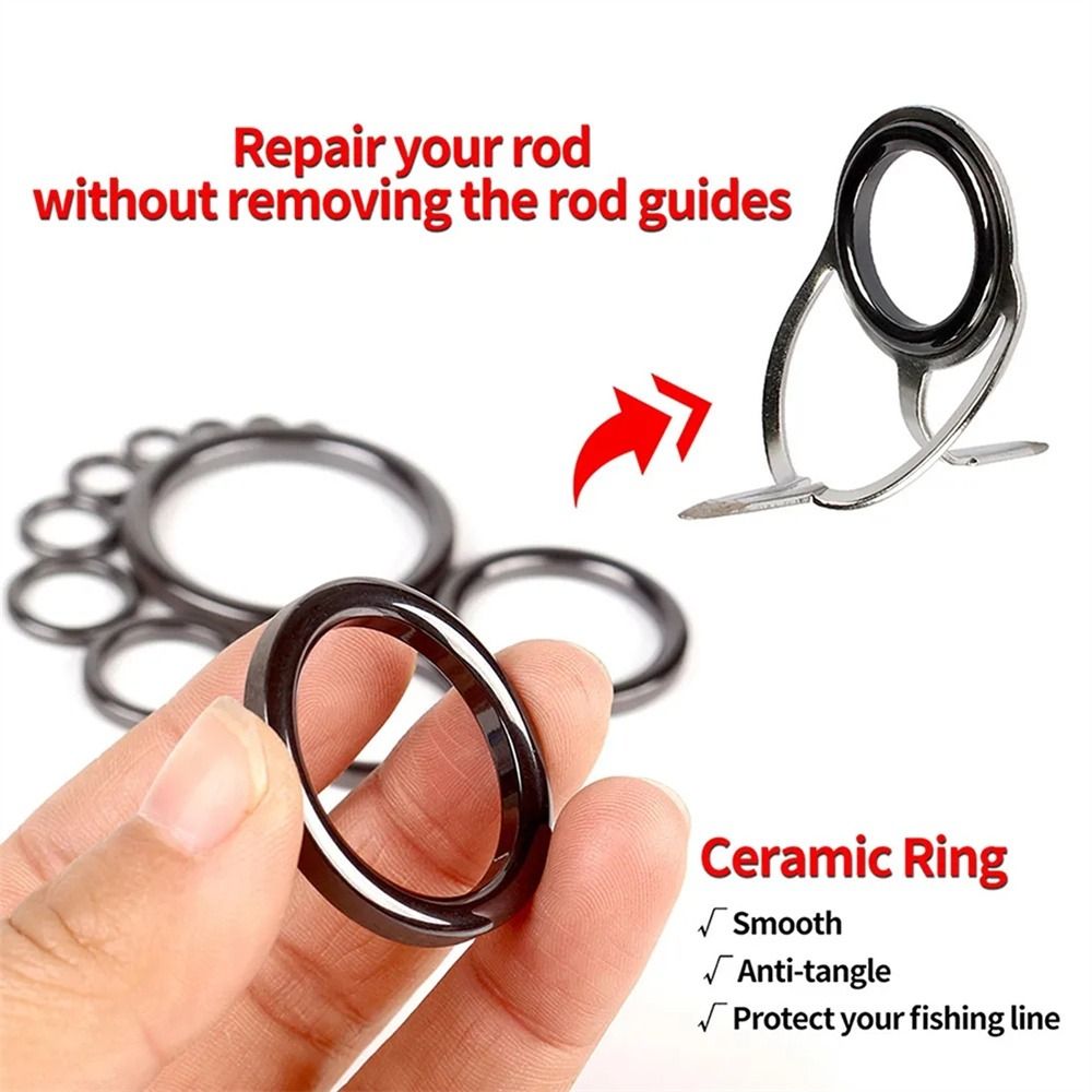 Fishing Rod Guide Replacement - 4mm-30mm Ceramic Guides Ring O rings