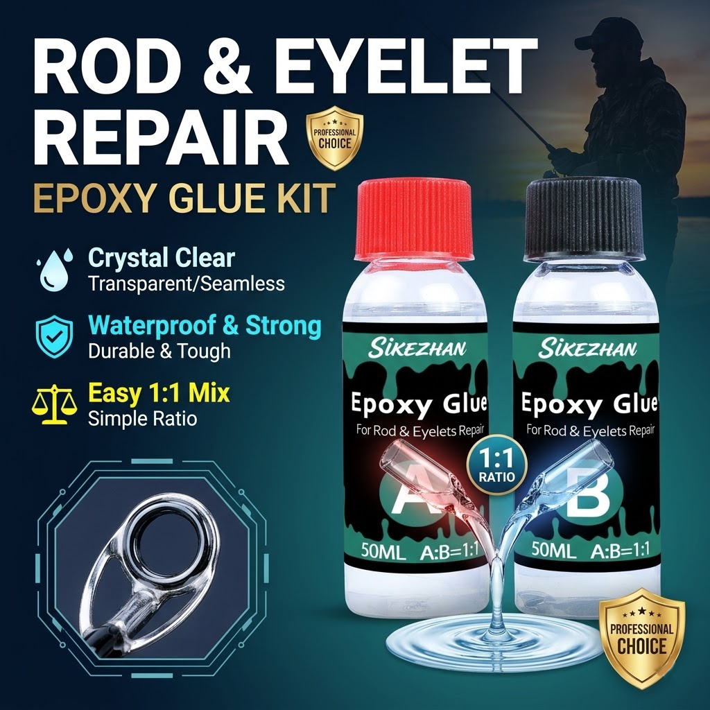 Fishing Rod Building Kit - Clear 2-Part Fishing Rod Epoxy Repair