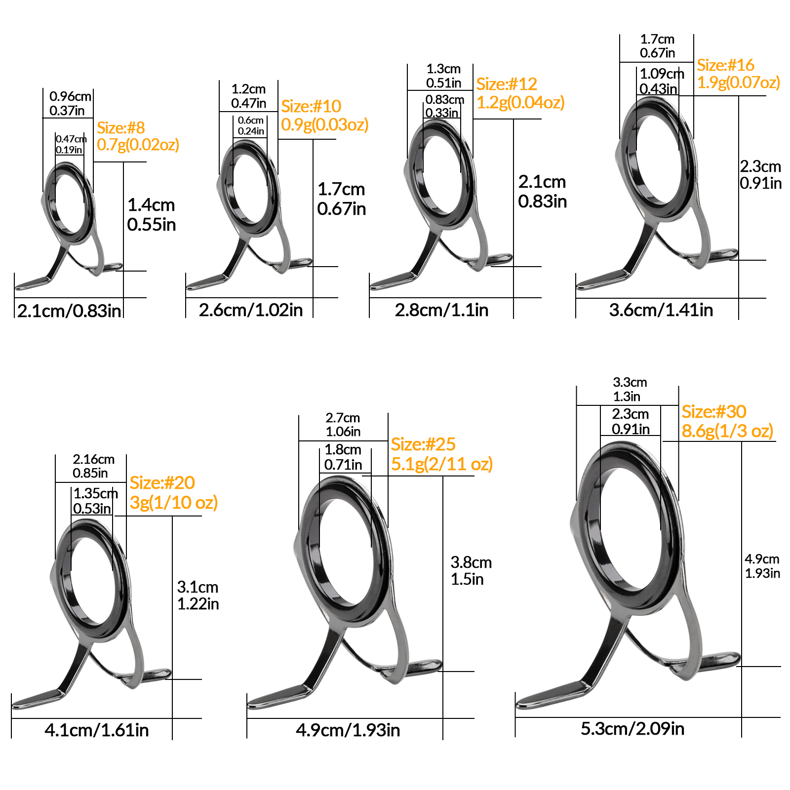 7pcs Fishing Rod Guides Repair - Fishing Rod Casting 评论和价格