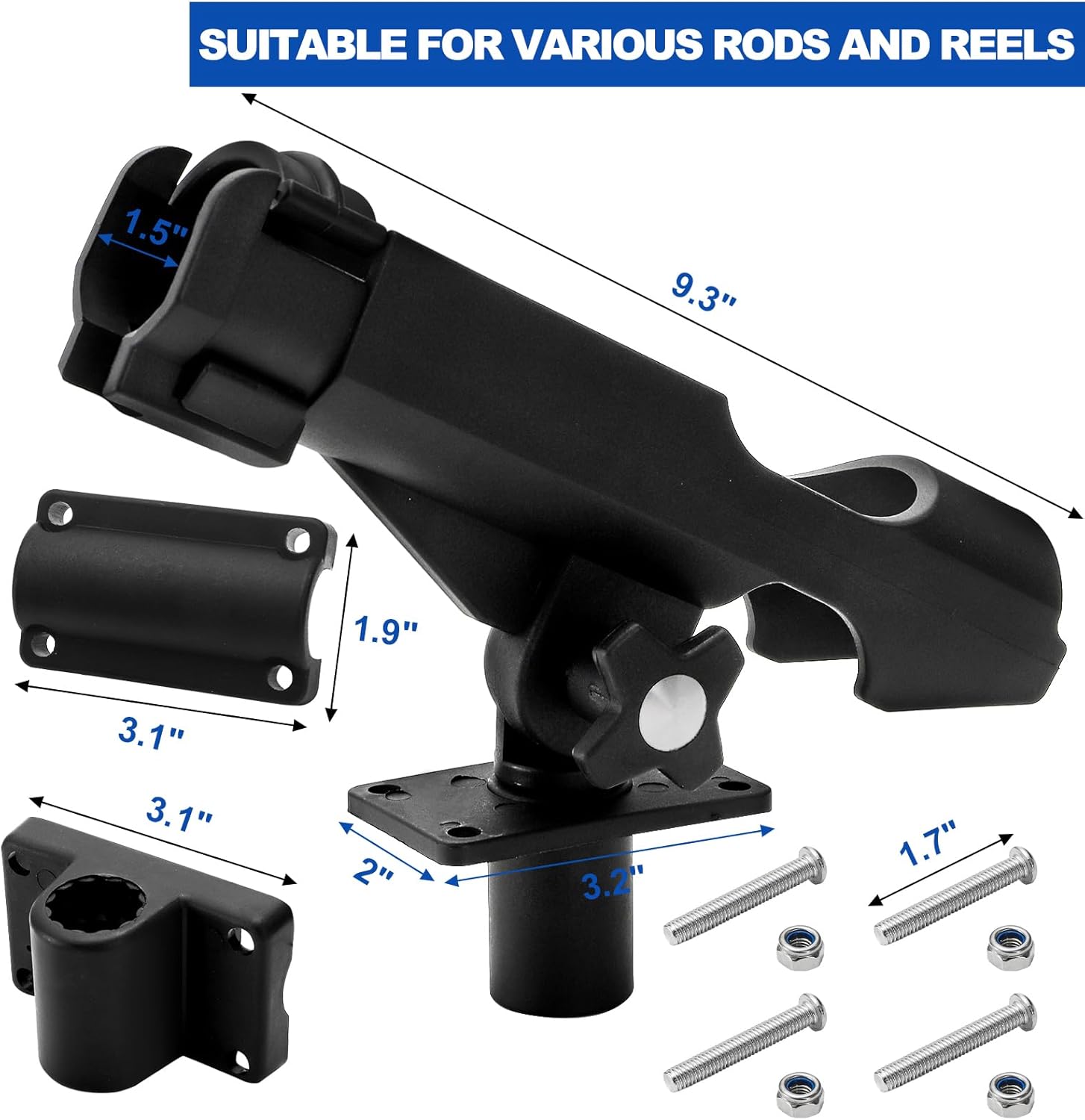 2 Pack Fishing Rod Holder with - Fishing Rod Boat 评论和价格