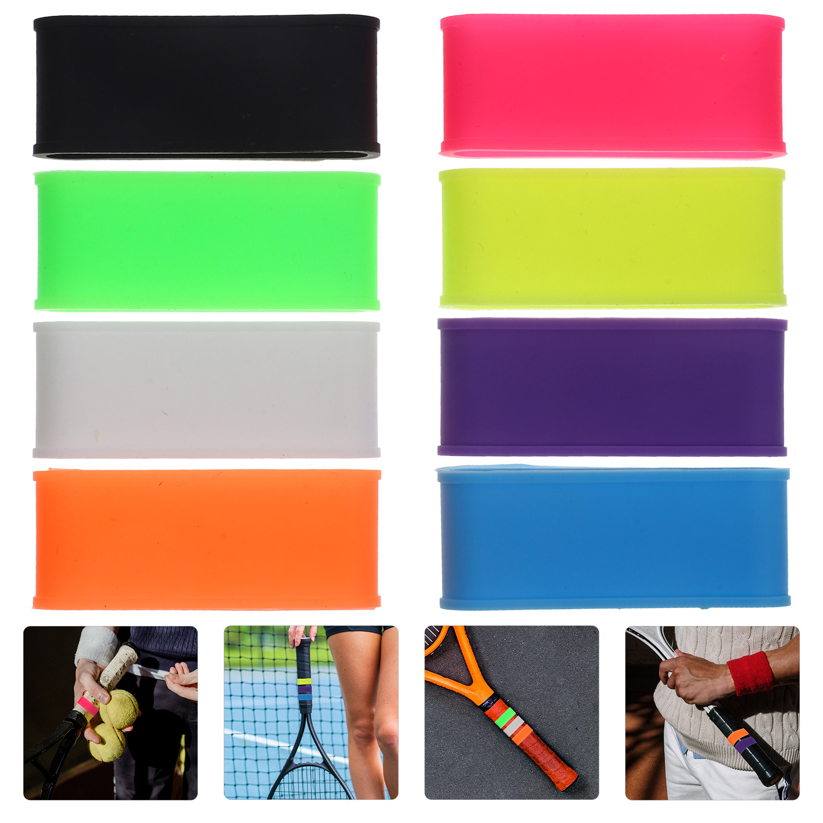 8Pcs Silicone Racket Grip Ring - Fishing Rod Carbon Fiber 评论和价格