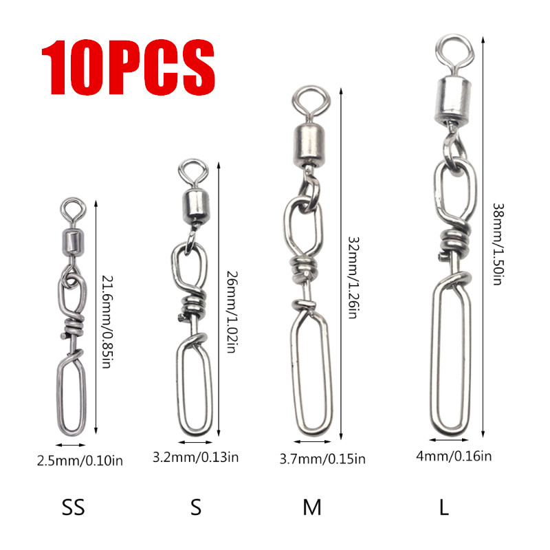 10Pcs Stainless Steel Quick Sn - Fishing Rod Casting 评论和价格