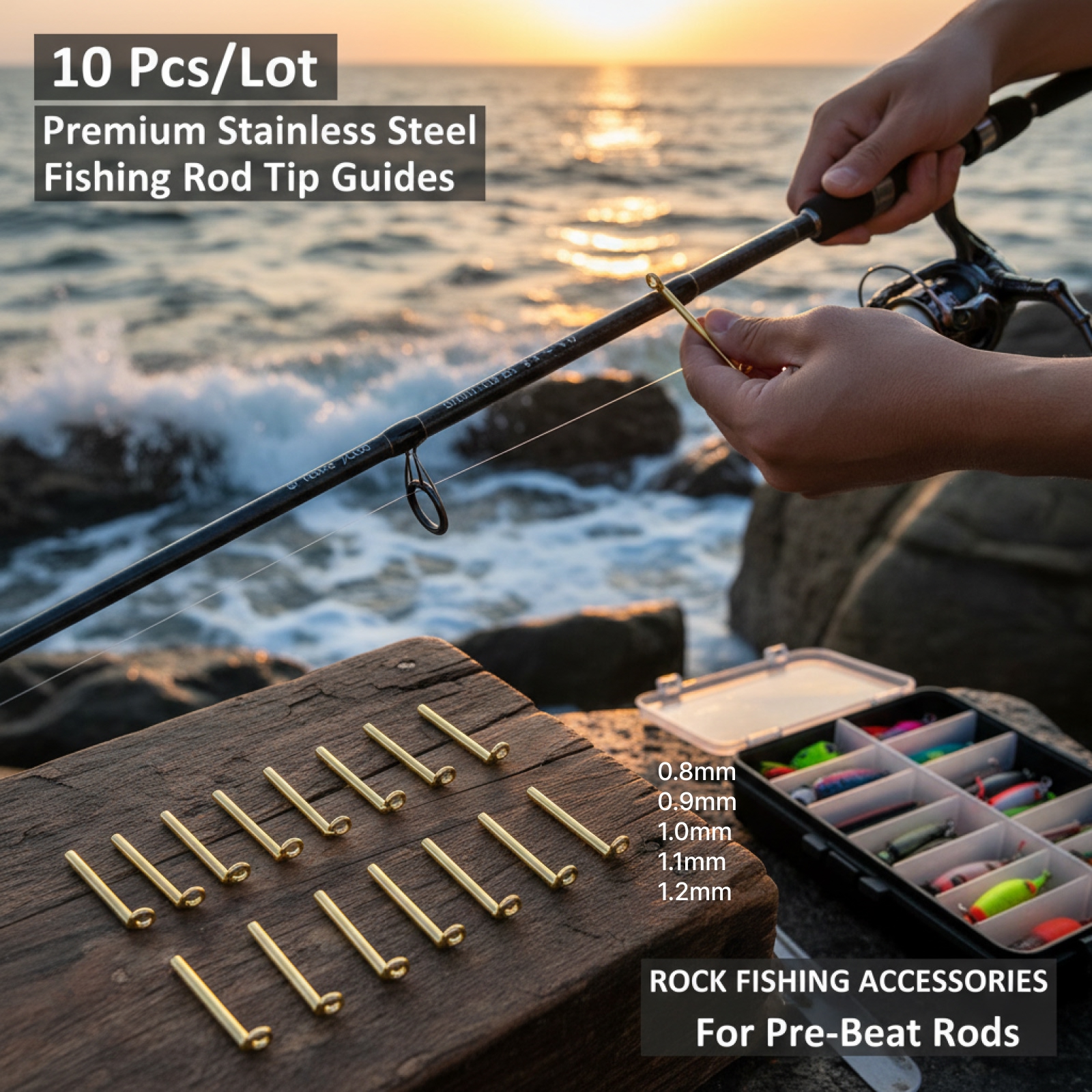 10pcs Fishing Rod Guides Tip T - Fishing Rod Tip Replacement 评论和价格
