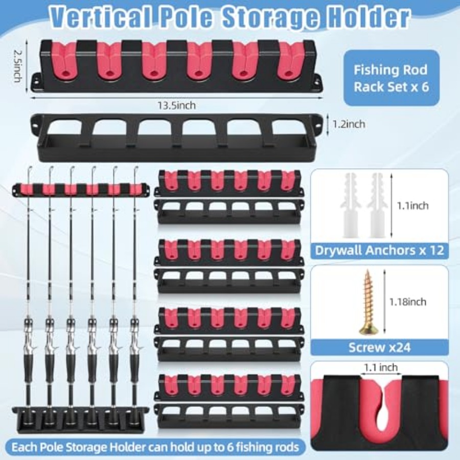 6set Fishing Rod Holders for 1 - Fishing Rod Rack 评论和价格