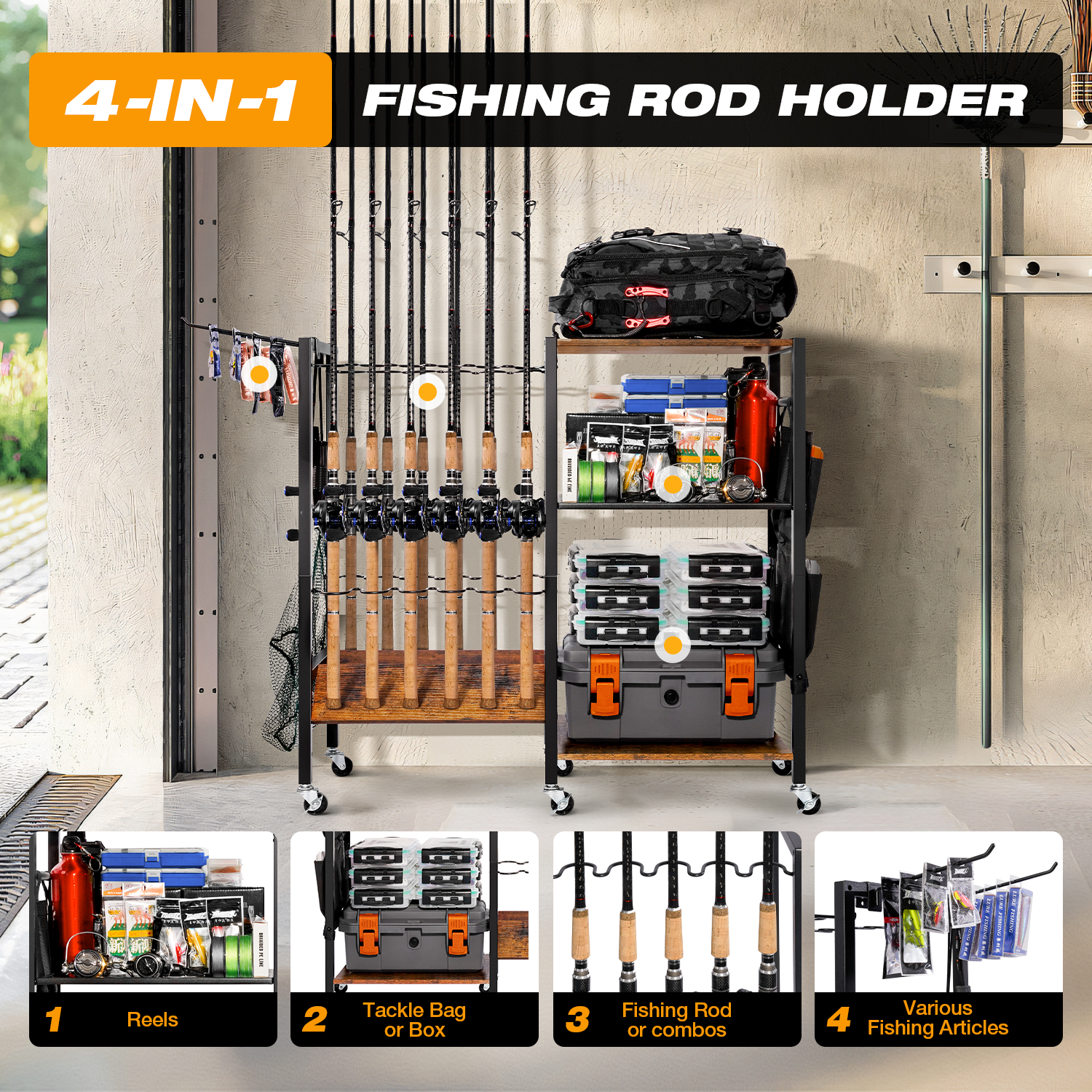 Fishing rod holder,Fishing Rod - Fishing Rod Rack 评论和价格